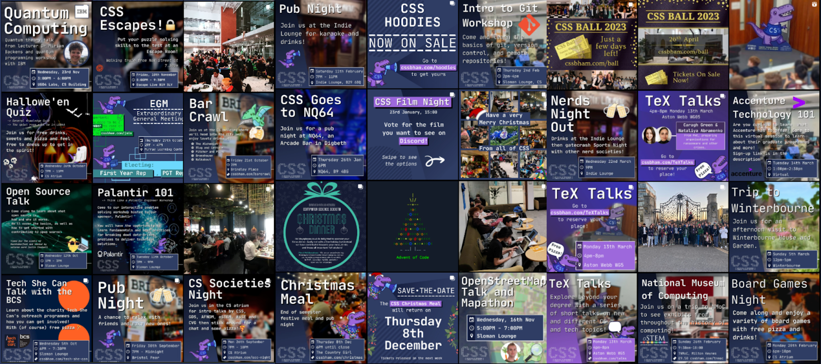 Collage of CSS events in 2022/23